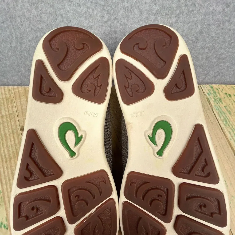 Olukai Nohea Mesh Loafers Mens Sz 9 Mustang Lime Peel Brown Slip On Casual Shoes